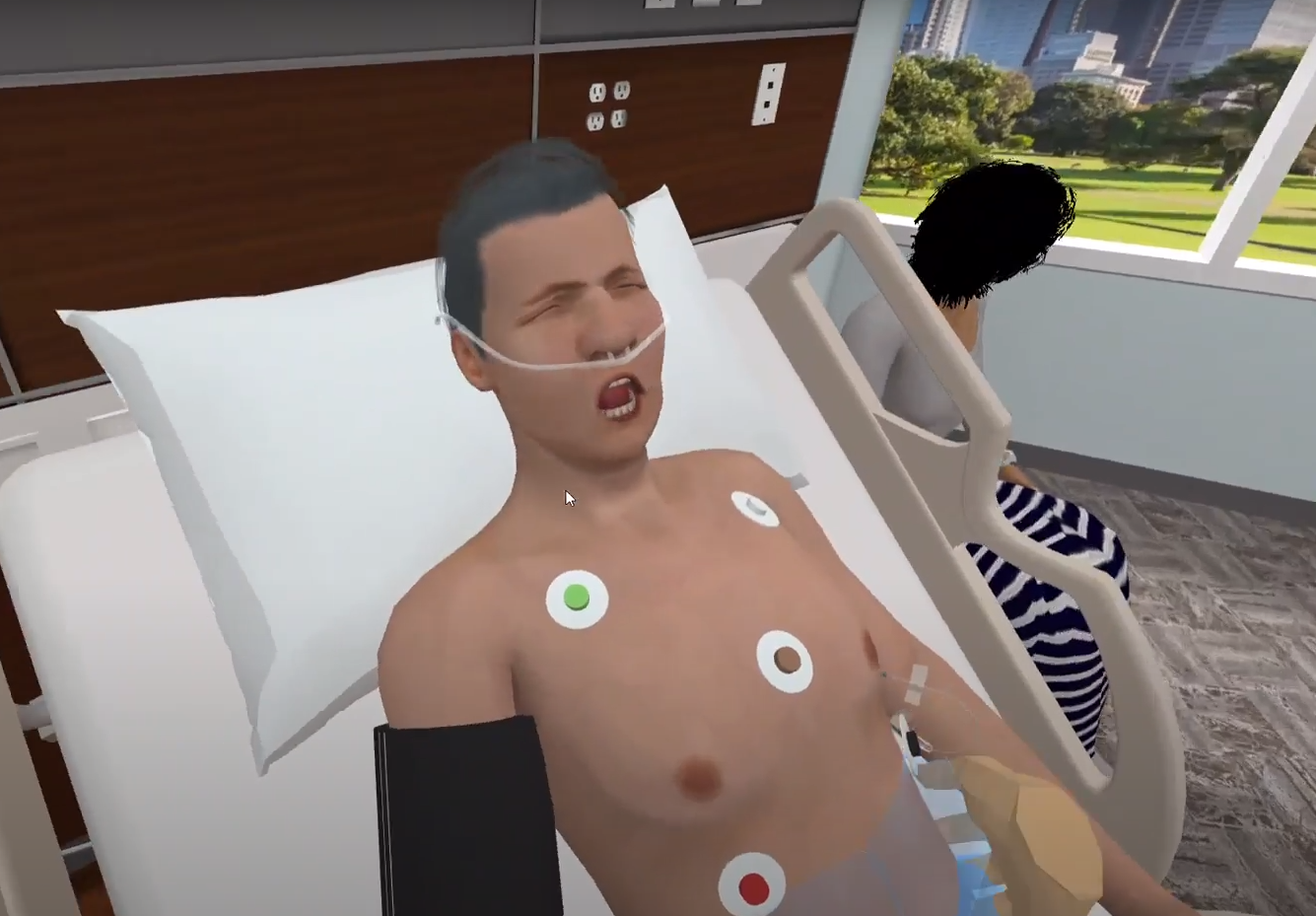 Abdominal Surgery patient in a VR simulation